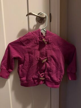 Hanna Andersson Hooded Toggle Jacket - Hot Pink